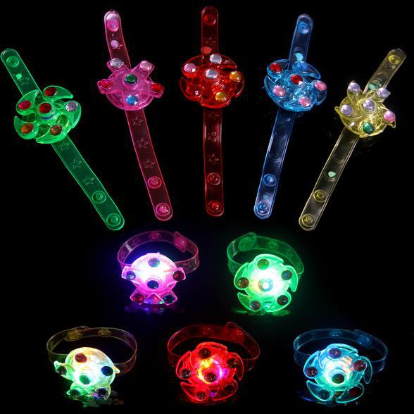Hot Sale Children&#039;s Light-Emitting Gyro Watch Flash Spinning Top Bracelet Dynamic Gyro Ring Luminous Toy
