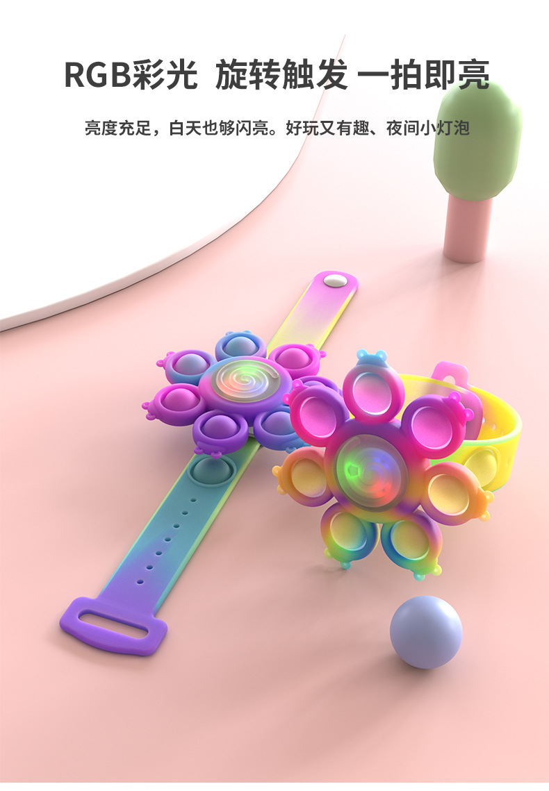 Mouse Killer Pioneer Children's Luminous Bracelet Flash Creative Rotational Gyro Silicone Decompression Kindergarten Gifts Toy Mouse Killer Pioneer Children's Luminous Bracelet Flash Creative Rotational Gyro Silicone Decompression Kindergarten Gifts Toy