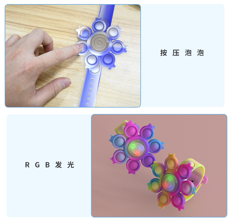 Mouse Killer Pioneer Children's Luminous Bracelet Flash Creative Rotational Gyro Silicone Decompression Kindergarten Gifts Toy Mouse Killer Pioneer Children's Luminous Bracelet Flash Creative Rotational Gyro Silicone Decompression Kindergarten Gifts Toy