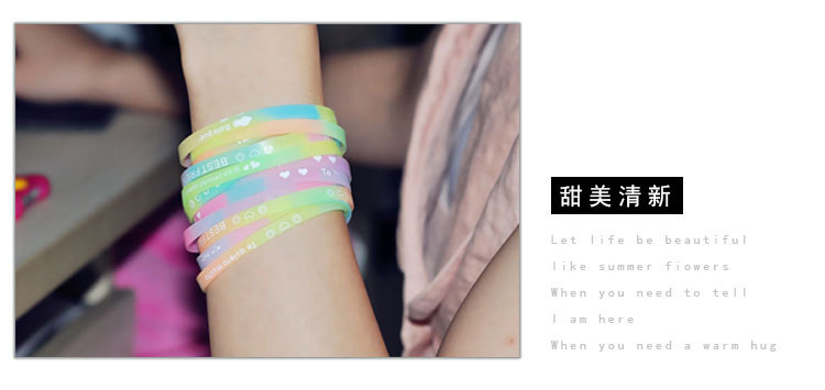 Hot Sale Promotion Gift Printing English Letter Luminous Silicone Bracelet Fluorescent Luminous Rubber Sports Bracelet Hot Sale Promotion Gift Printing English Letter Luminous Silicone Bracelet Fluorescent Luminous Rubber Sports Bracelet