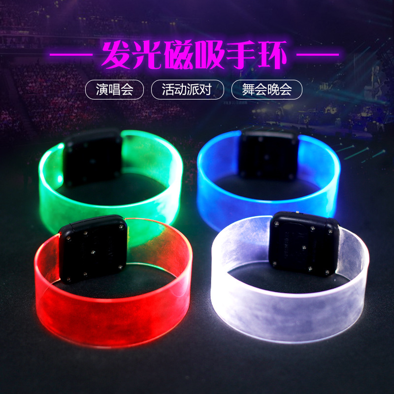 Factory Wholesale Led Magnetic Luminous Bracelet TPU Luminous Bracelet Bar Nightclub Concert Cheering Props