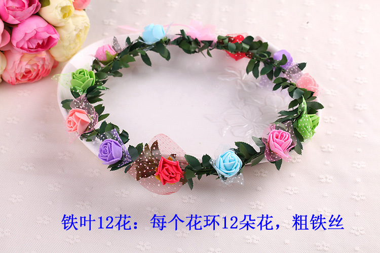 Garland Wreath Headdress Korean Mori Girl Crown Hair Ring Luminous Scanning Code Wholesale Photo Headdress Children's Bracelet Push Garland Wreath Headdress Korean Mori Girl Crown Hair Ring Luminous Scanning Code Wholesale Photo Headdress Children's Bracelet Push