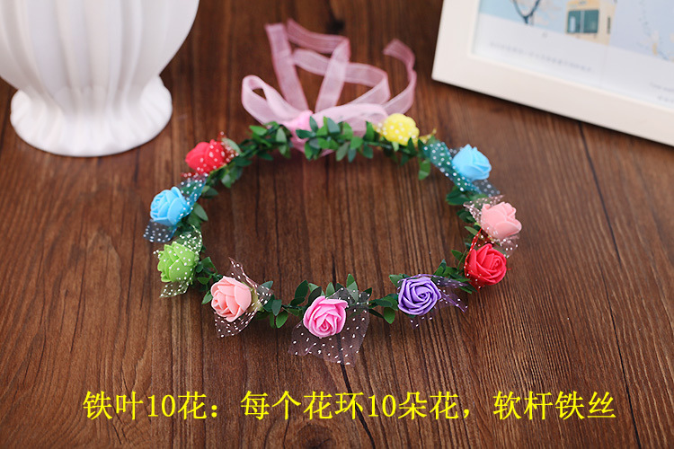 Garland Wreath Headdress Korean Mori Girl Crown Hair Ring Luminous Scanning Code Wholesale Photo Headdress Children's Bracelet Push Garland Wreath Headdress Korean Mori Girl Crown Hair Ring Luminous Scanning Code Wholesale Photo Headdress Children's Bracelet Push