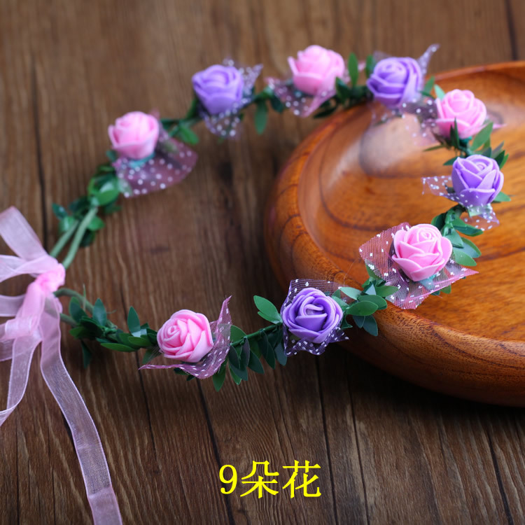 Garland Wreath Headdress Korean Mori Girl Crown Hair Ring Luminous Scanning Code Wholesale Photo Headdress Children's Bracelet Push Garland Wreath Headdress Korean Mori Girl Crown Hair Ring Luminous Scanning Code Wholesale Photo Headdress Children's Bracelet Push