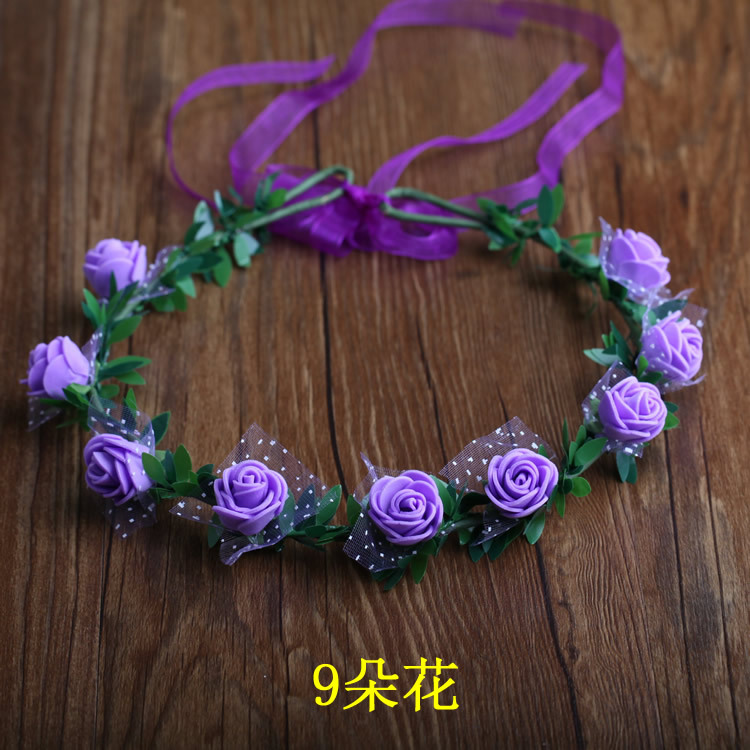 Garland Wreath Headdress Korean Mori Girl Crown Hair Ring Luminous Scanning Code Wholesale Photo Headdress Children's Bracelet Push Garland Wreath Headdress Korean Mori Girl Crown Hair Ring Luminous Scanning Code Wholesale Photo Headdress Children's Bracelet Push