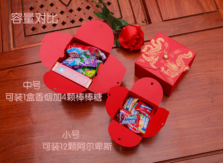 Appearance patent high-grade wedding candy box wholesale customized longfeng three-dimensional creative candy box number