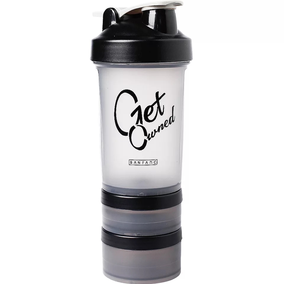 Shake Cup Three-Layer Pp Material Fitness Dried Egg White Plastic Water Cup Sports Cup Custom Logo