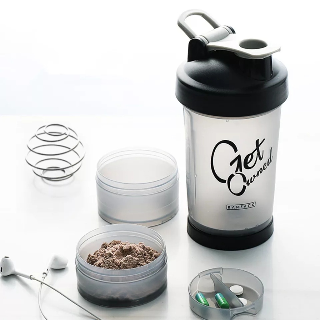 Shake Cup Three-Layer Pp Material Fitness Dried Egg White Plastic Water Cup Sports Cup Custom Logo Shake Cup Three-Layer Pp Material Fitness Dried Egg White Plastic Water Cup Sports Cup Custom Logo