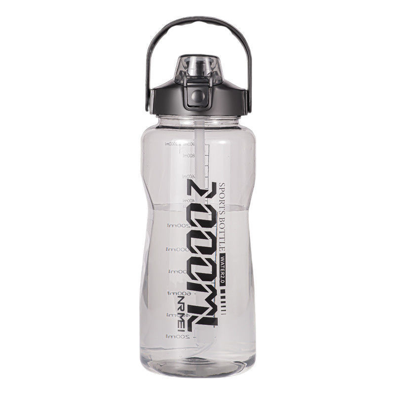 Large Capacity Fitness Straw Sports Cup Men&#039;s Sports Bottle 3000 Large Plastic Kettle Outdoor Portable
