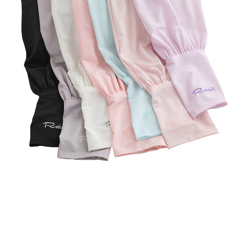 Summer Loose Sun Protection Oversleeves Women&#039;s Driving Ice Silk Thin UV Embroidered Ice Sleeve Sun Protection Women&#039;s Ice Silk Sleeves