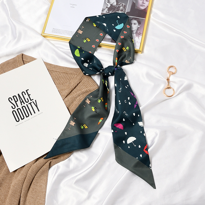 Fashionable Fashionable Spring New Small Long Scarf Women&#039;s Arm Bag Ribbon All-Matching Korean Scarf Headband Hair Band Scarf