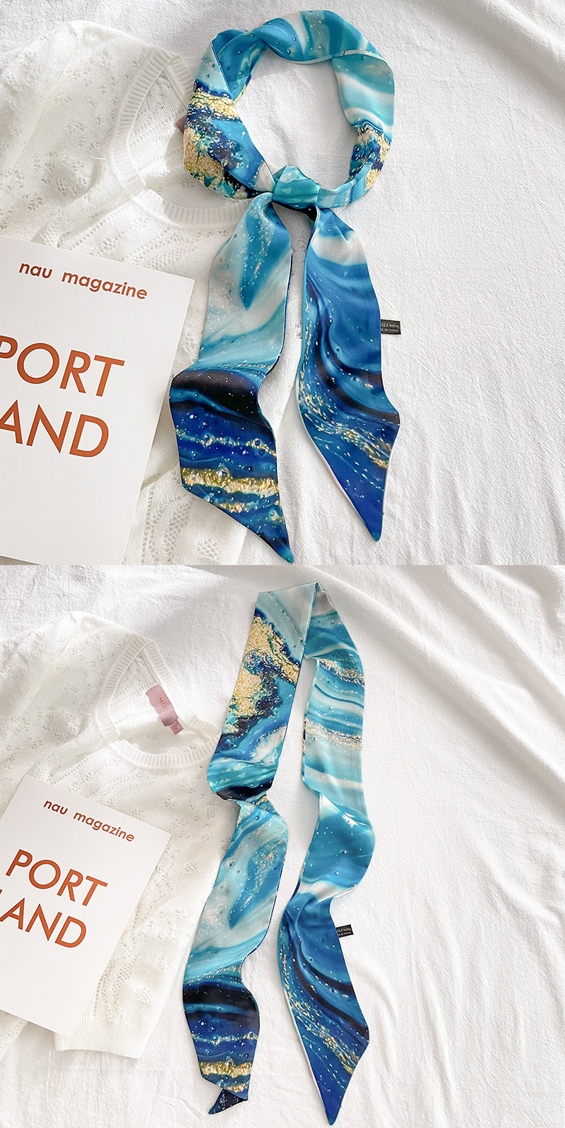 Hand-Painted Chinese Style Thin Narrow Strip Autumn and Winter New Thin Narrow Strip Arm Bag Small Silk Scarf Hair Band Ribbon Female Scarf Hand-Painted Chinese Style Thin Narrow Strip Autumn and Winter New Thin Narrow Strip Arm Bag Small Silk Scarf Hair Band Ribbon Female Scarf