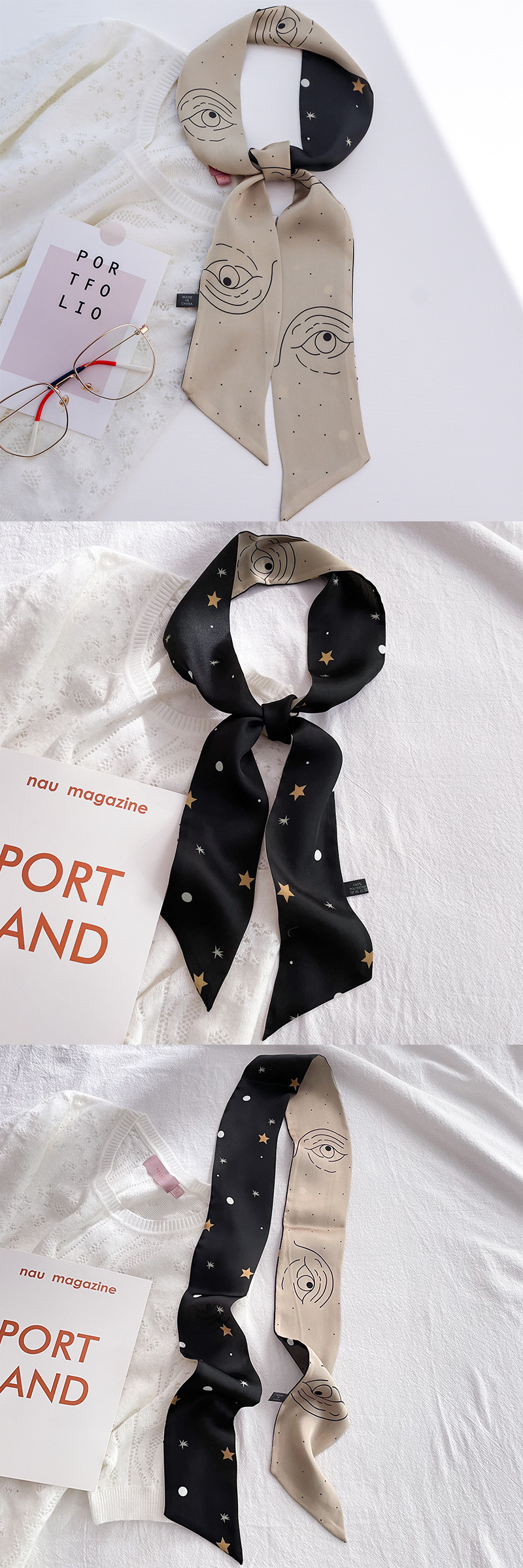 Hand-Painted Chinese Style Thin Narrow Strip Autumn and Winter New Thin Narrow Strip Arm Bag Small Silk Scarf Hair Band Ribbon Female Scarf Hand-Painted Chinese Style Thin Narrow Strip Autumn and Winter New Thin Narrow Strip Arm Bag Small Silk Scarf Hair Band Ribbon Female Scarf