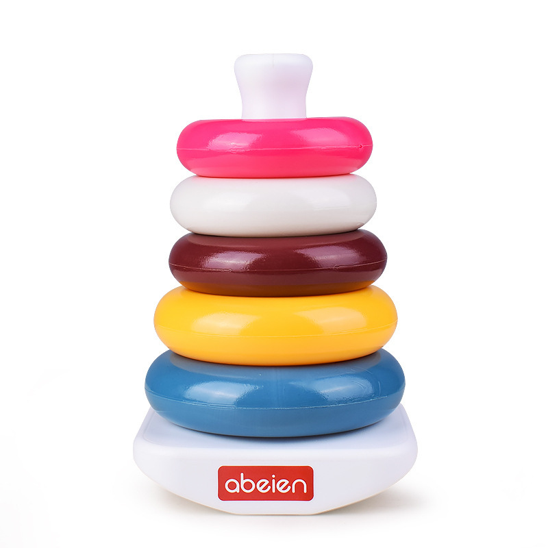 Rainbow Spring Jenga Infant, Baby, Infant Early Education Educational Toys Stacked Rainbow Toys Towel Ferrule Column
