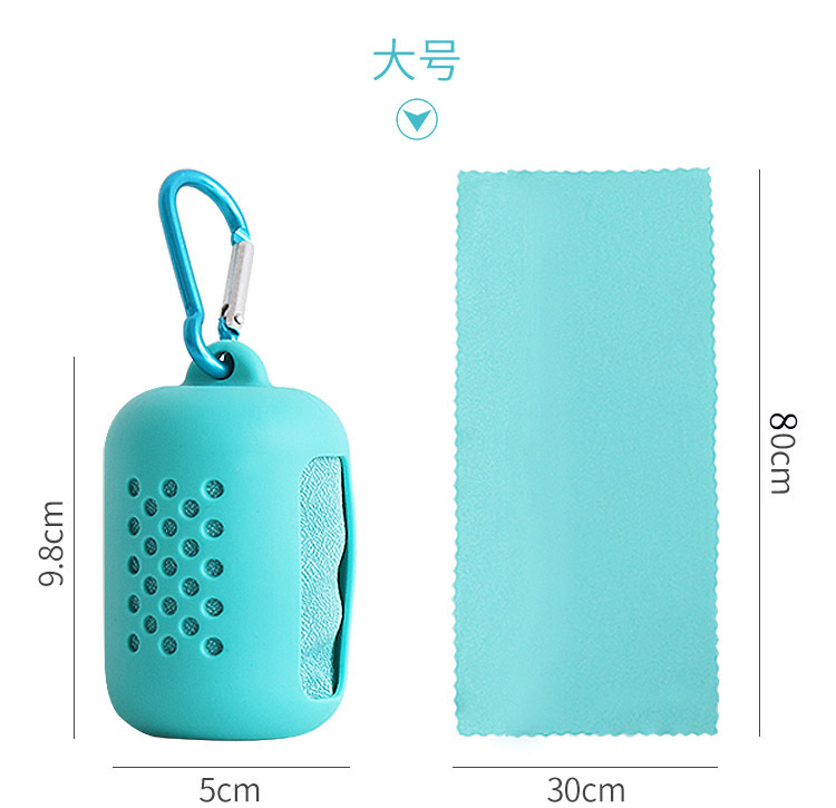 Factory Direct Sales Silicone Quick-Drying Towel Creative Microfiber Cold Sense Sports Towel Portable Cold Feeling Cold Towel