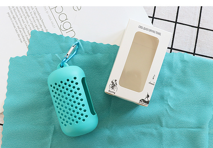 Factory Direct Sales Silicone Quick-Drying Towel Creative Microfiber Cold Sense Sports Towel Portable Cold Feeling Cold Towel