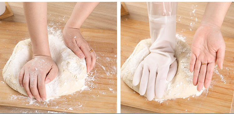 Or as washing clothes female winter household cleaning extended kitchen waste washing gloves dishwashing utensil