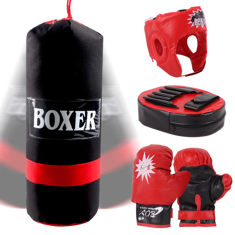 Children&#039;s Boxing Gloves Punch Mitts Sandbag Set Sanda Baffle Kids Fitness Boys Exercise Body Training Toys