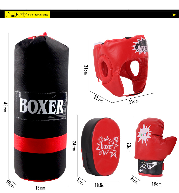 Children's Boxing Gloves Punch Mitts Sandbag Set Sanda Baffle Kids Fitness Boys Exercise Body Training Toys