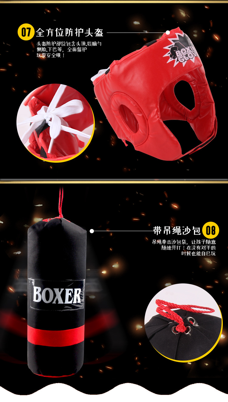 Children's Boxing Gloves Punch Mitts Sandbag Set Sanda Baffle Kids Fitness Boys Exercise Body Training Toys