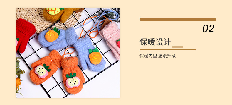 2021 New Products in Stock Twill Autumn and Winter Gloves Double Jacquard Striped Student Children Warm Gloves Wholesale
