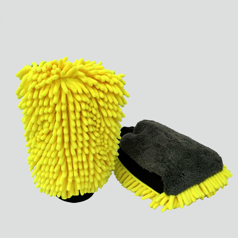 DoubleSided Long Wool Coral Fleece Waterproof Car Washing Gloves Tool Chenille Car Wash Gloves Rag Car Cleaning Supplies