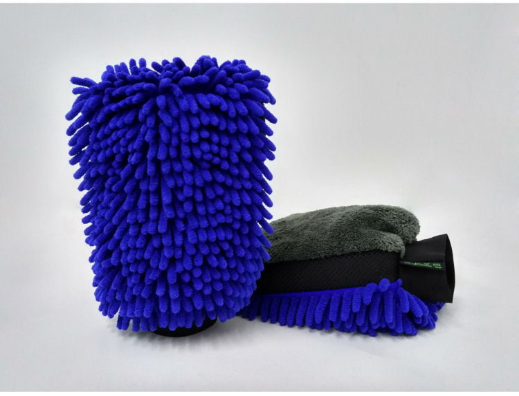 DoubleSided Long Wool Coral Fleece Waterproof Car Washing Gloves Tool Chenille Car Wash Gloves Rag Car Cleaning Supplies