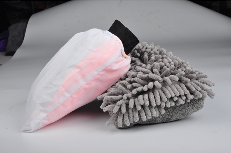 DoubleSided Long Wool Coral Fleece Waterproof Car Washing Gloves Tool Chenille Car Wash Gloves Rag Car Cleaning Supplies