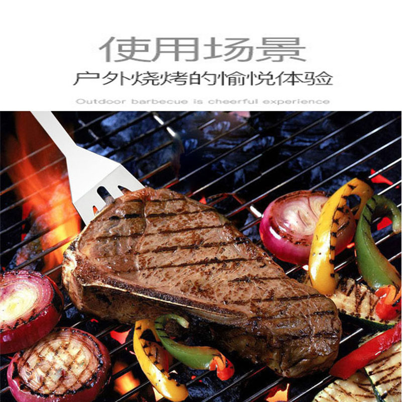 Barbecue Tools 11-Piece Set Aviation Grill with Thermometer Heat Insulation Gloves BBQ Grill Combination Cloth Bag