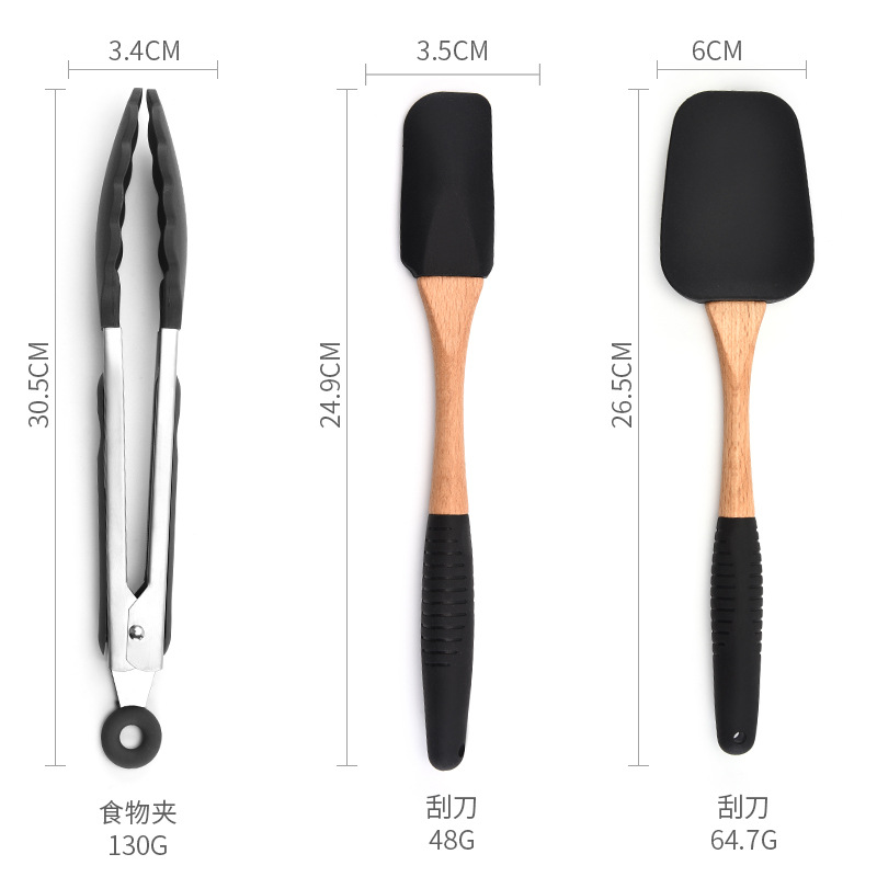  Silica Gel Kitchen Ware Set Cake Scraper Egg Beater Heat-Resistant Gloves Baking Tool Set