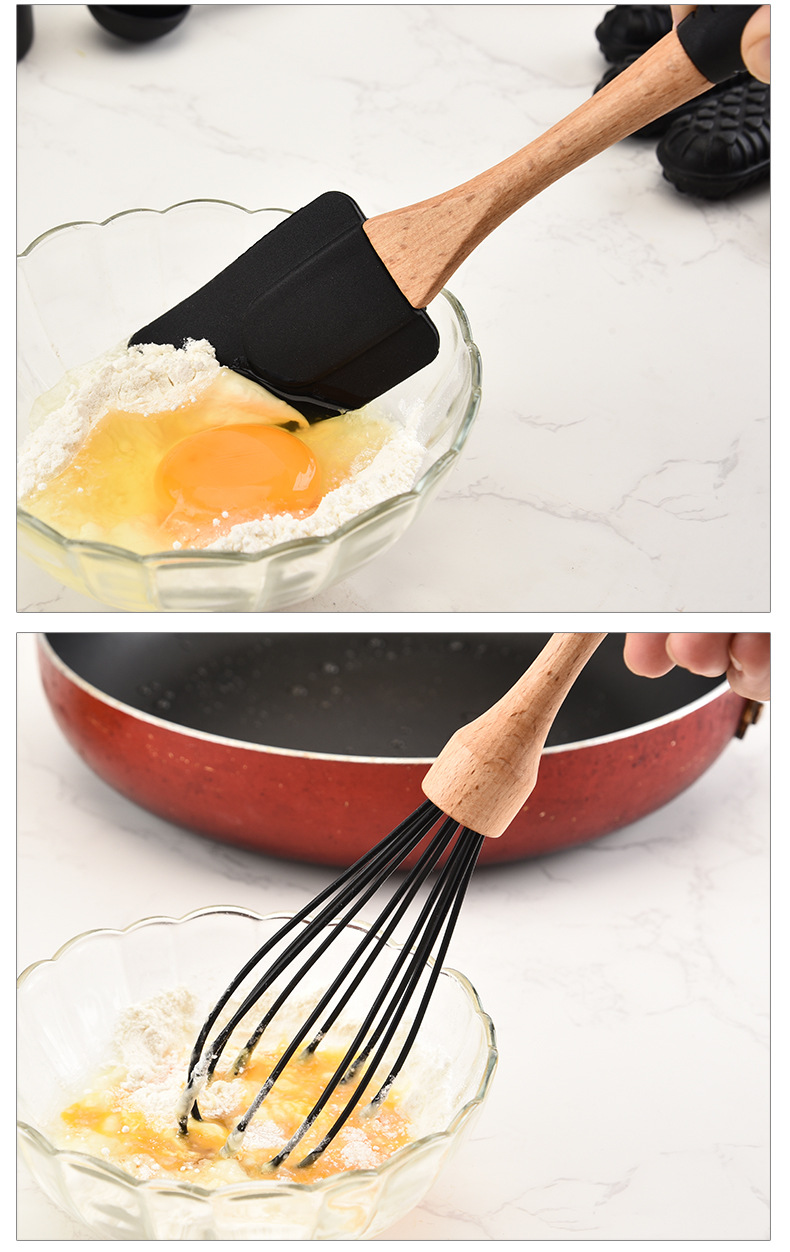 Silica Gel Kitchen Ware Set Cake Scraper Egg Beater Heat-Resistant Gloves Baking Tool Set Silica Gel Kitchen Ware Set Cake Scraper Egg Beater Heat-Resistant Gloves Baking Tool Set