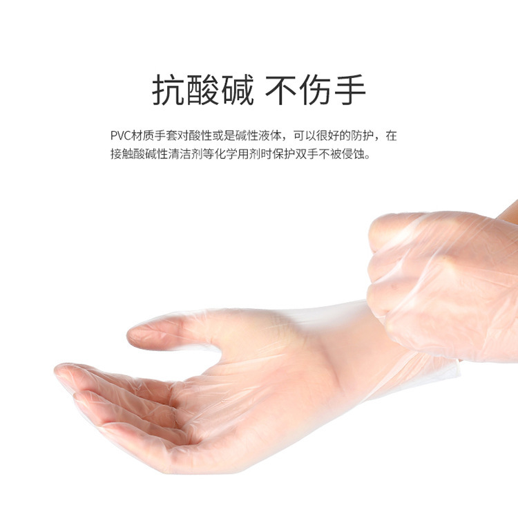 Disposable PVC Gloves Transparent Protective Boxed PodwerFree Gloves 100 PcsBoxed White Gloves