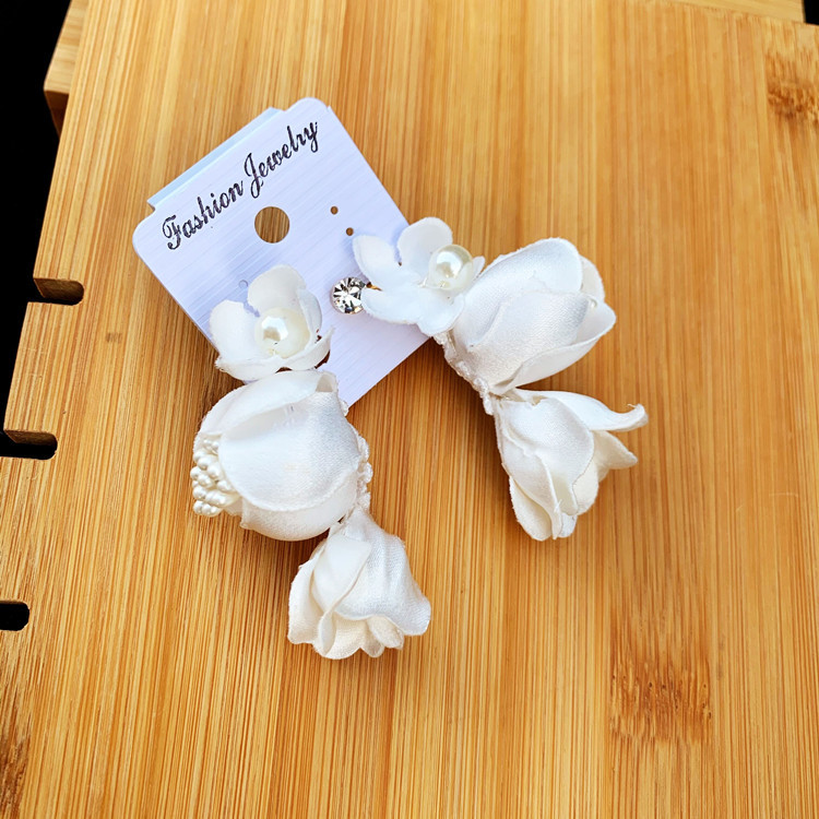 Super Fairy Mori Style Retro Hong Kong Style Flower Veil Bow Gloves Earrings Bridal Wedding Dress Accessories