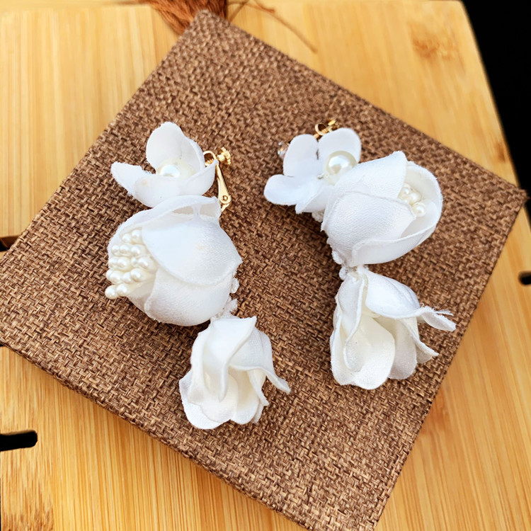 Super Fairy Mori Style Retro Hong Kong Style Flower Veil Bow Gloves Earrings Bridal Wedding Dress Accessories
