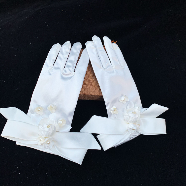 Super Fairy Mori Style Retro Hong Kong Style Flower Veil Bow Gloves Earrings Bridal Wedding Dress Accessories