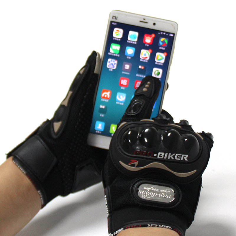  Motorcycle Touch-Screen Gloves Drop-Resistant Cross-Country Anti-Slip Full Finger Spring Summer and Fall Full Finger