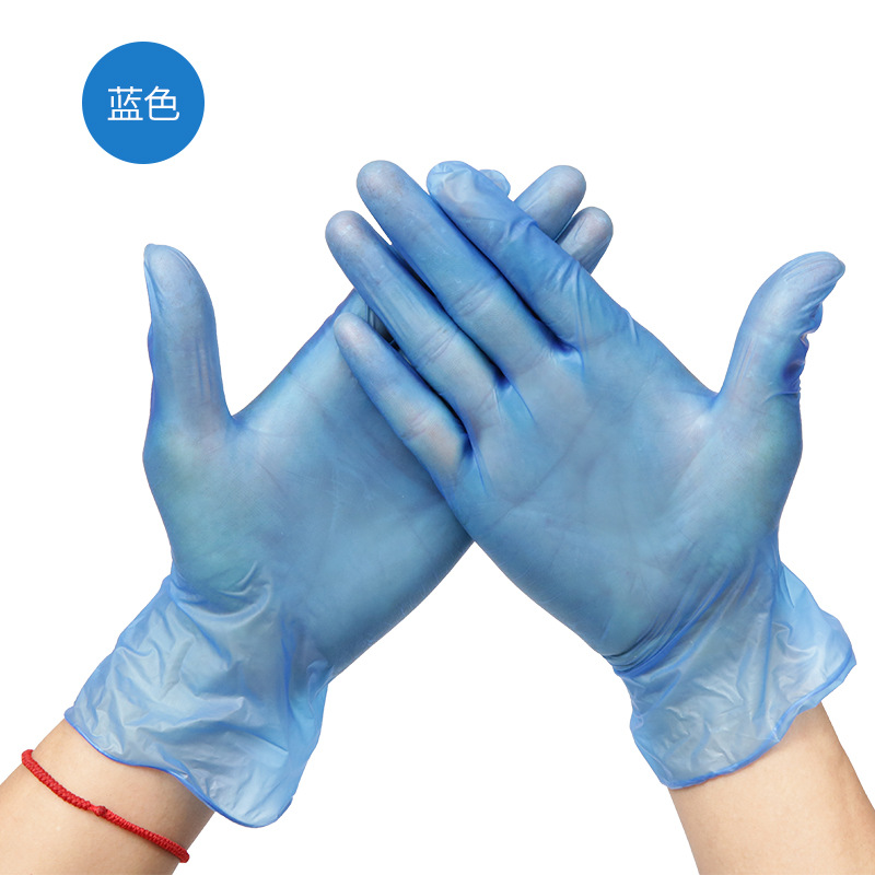 Disposable PVC Gloves Blue Labor Protection Black Protective Gloves Extraction Box 100 Pieces Powder-Free Beauty