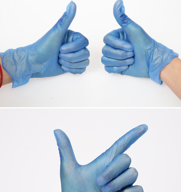 Disposable PVC Gloves Blue Labor Protection Black Protective Gloves Extraction Box 100 Pieces Powder-Free Beauty