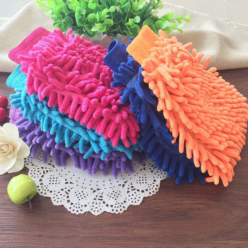 DoubleSided Cleaning Wool Gloves Cleaning Glass Car Wash Cleaning Scouring Pad Cleaning Cloth Car Wash Maintenance Tools