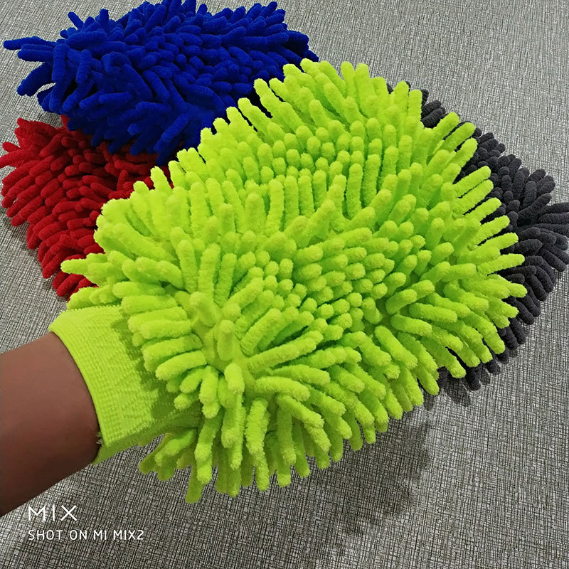 DoubleSided Cleaning Wool Gloves Cleaning Glass Car Wash Cleaning Scouring Pad Cleaning Cloth Car Wash Maintenance Tools