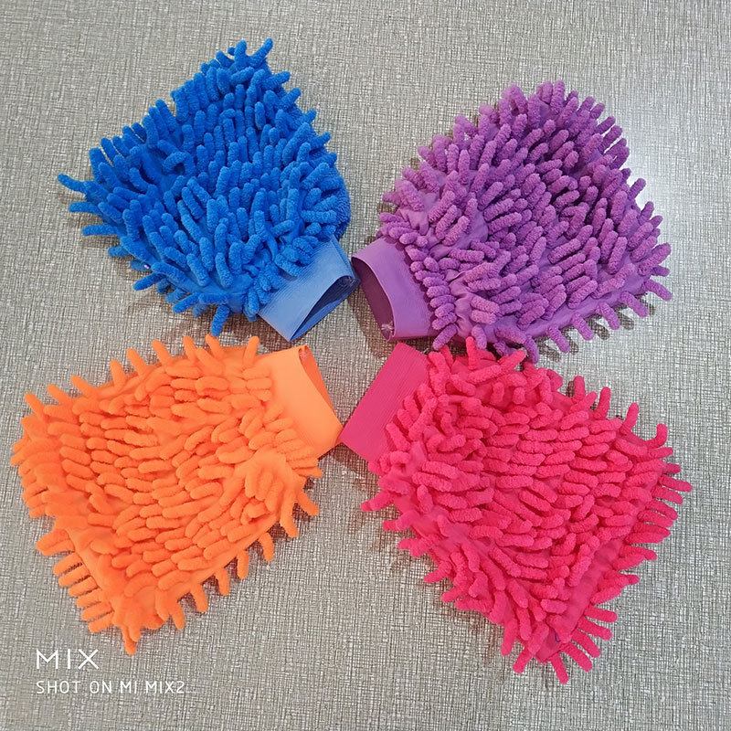 DoubleSided Cleaning Wool Gloves Cleaning Glass Car Wash Cleaning Scouring Pad Cleaning Cloth Car Wash Maintenance Tools