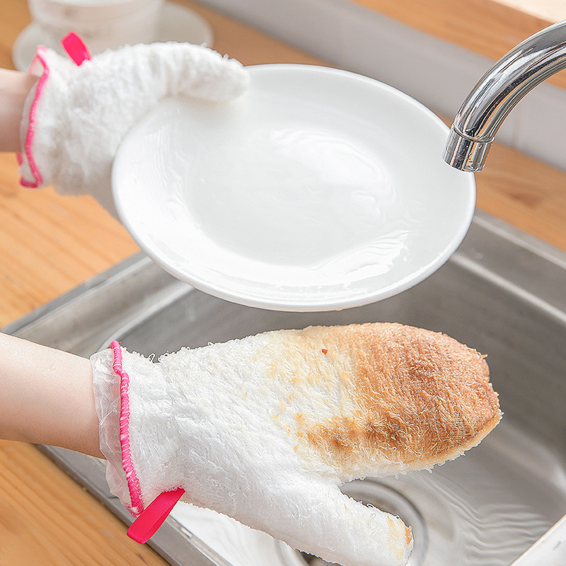 Fiber Dishwashing Gloves OilFree Kitchen Fabulous Dish Washing Product Fabulous Dish Washing Product Household Gloves