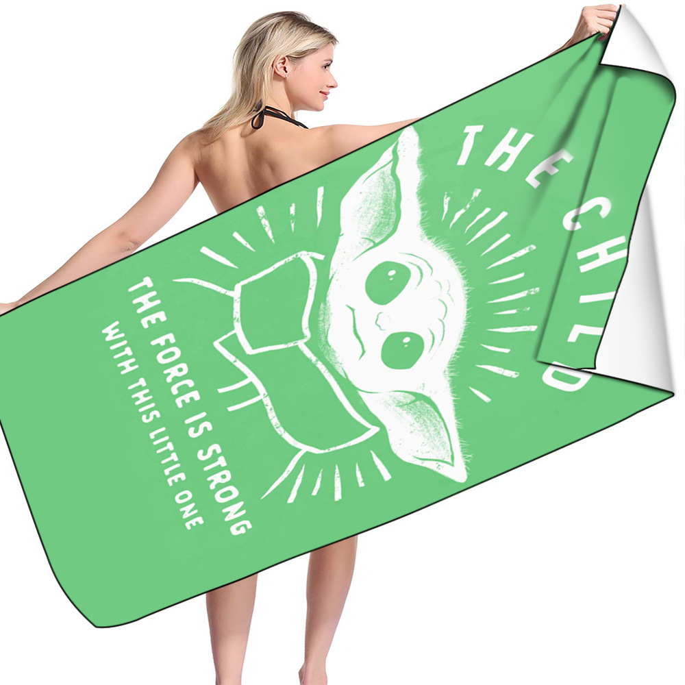 Yoda Master Square Beach Towel Towel Cloth Quick-Drying Bath Towel Double-Sided Velvet Shawl Single-Sided Digital Printing Square Towel