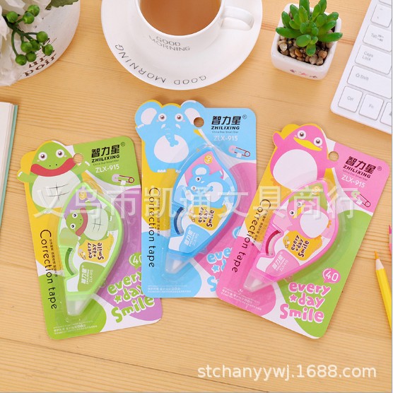 Intelligence star 907 cartoon animal correction tape with cute/candy color/simple student stationery correction tape Intelligence star 907 cartoon animal correction tape with cute/candy color/simple student stationery correction tape