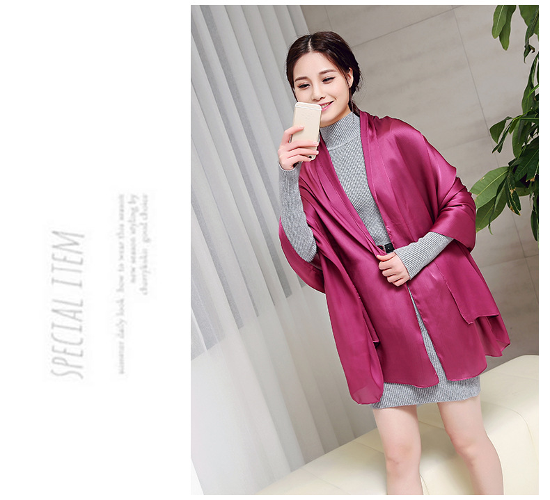 Summer Solid Color Variety Shawl Gift Silk Scarf Women's Multi-Functional Magic Satin Sun Protection Clothing Beach Towel Wholesale