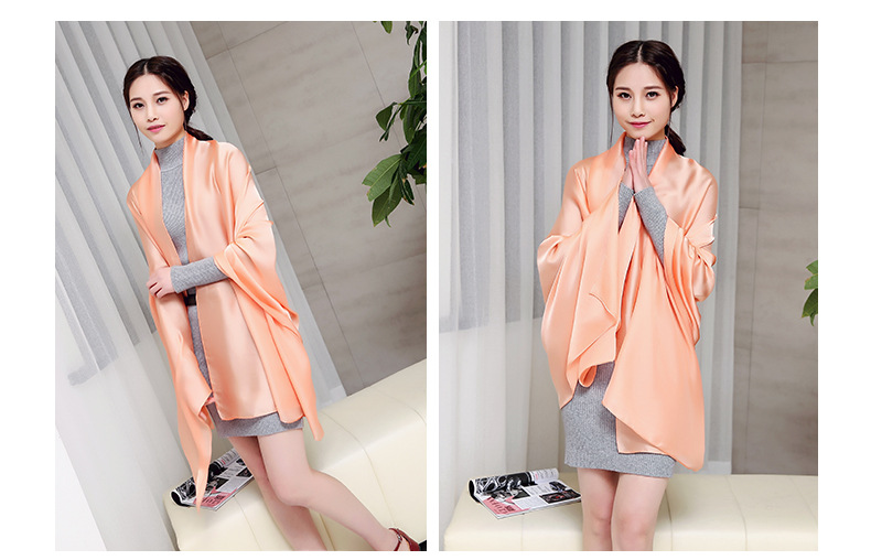 Summer Solid Color Variety Shawl Gift Silk Scarf Women's Multi-Functional Magic Satin Sun Protection Clothing Beach Towel Wholesale