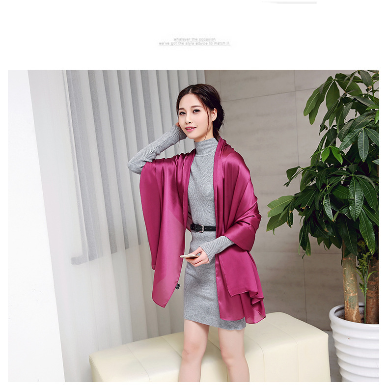 Summer Solid Color Variety Shawl Gift Silk Scarf Women's Multi-Functional Magic Satin Sun Protection Clothing Beach Towel Wholesale