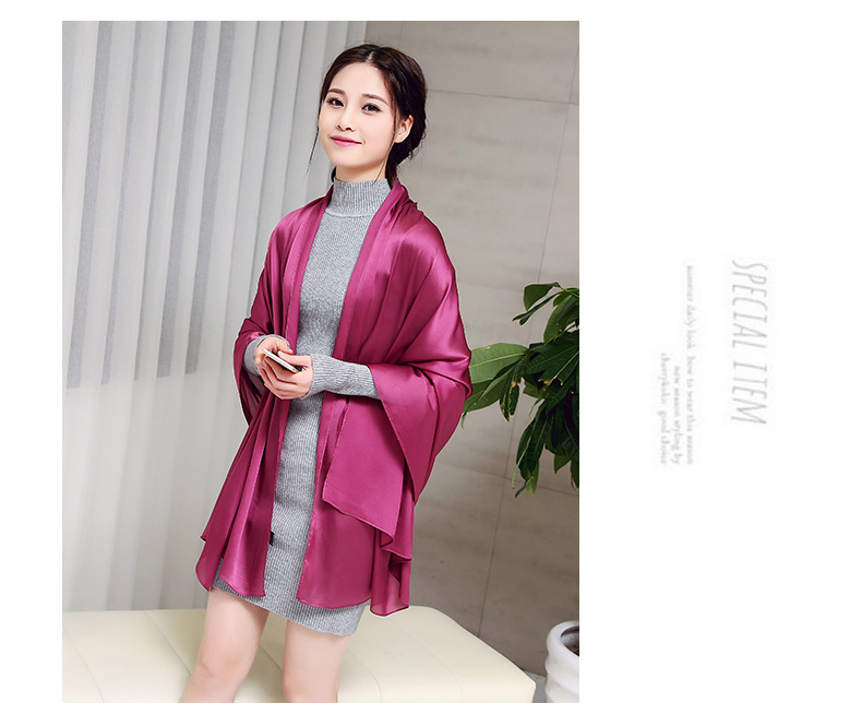 Summer Solid Color Variety Shawl Gift Silk Scarf Women's Multi-Functional Magic Satin Sun Protection Clothing Beach Towel Wholesale