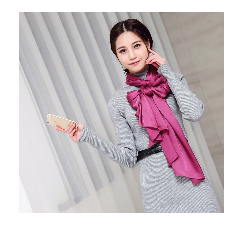 Summer Solid Color Variety Shawl Gift Silk Scarf Women's Multi-Functional Magic Satin Sun Protection Clothing Beach Towel Wholesale