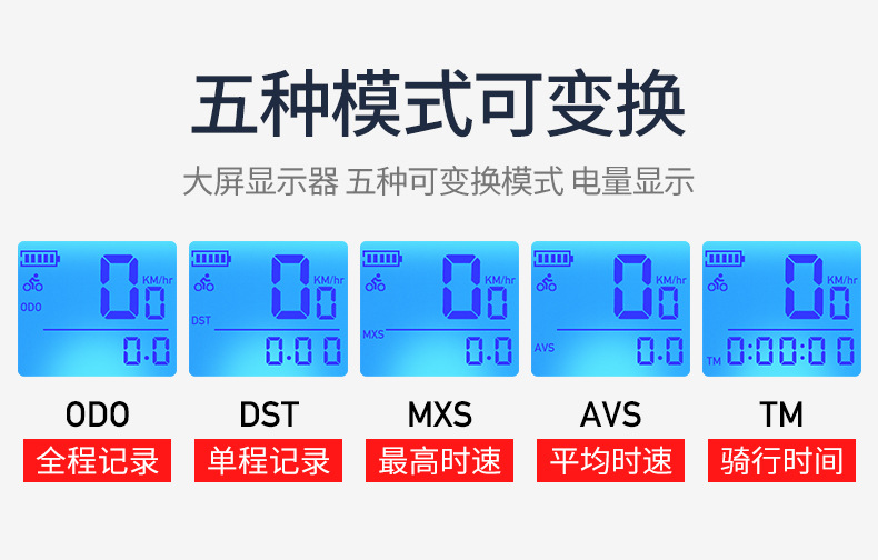 HJ-065 Bicycle Wireless Stopwatch Horn Headlight Riding Power Torch Single Lamp Code Meter Bell Equipment